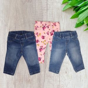 🍁3pcs Girls Clothing size 6-9 months Baby Girl Jeans
